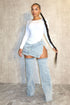 Amour Denim Slit Mini Skirt With Leg Warmers SKIRT EDGE